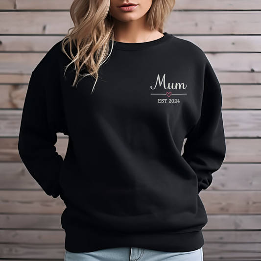 Mum personalised year Sweatshirt - Black