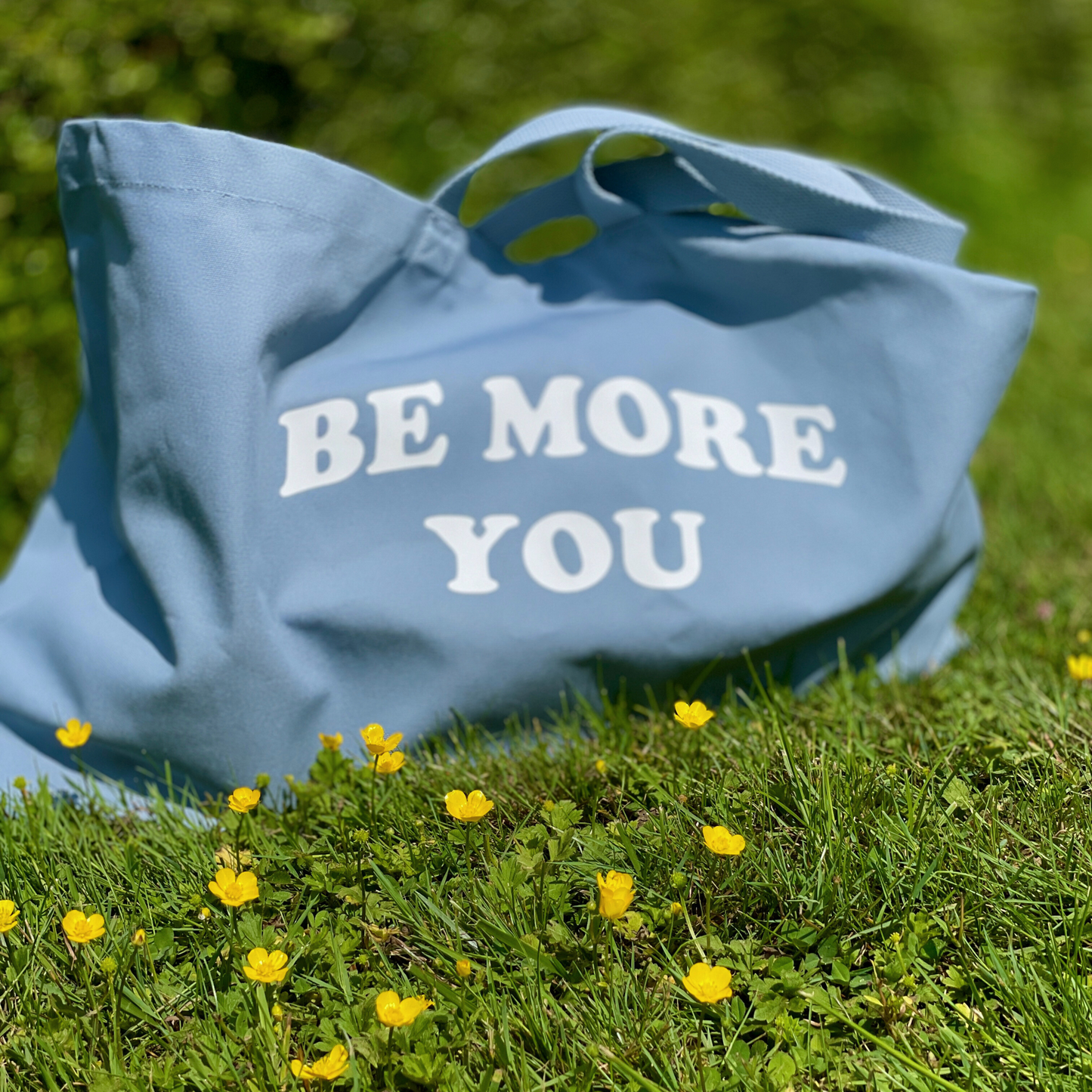 Be More You Oversized Tote Bag - Dusty Blue