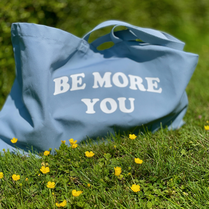 Be More You Oversized Tote Bag - Dusty Blue