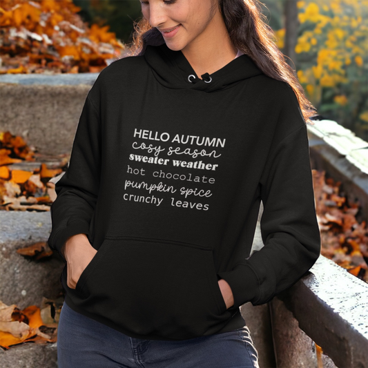 Hello Autumn - Black Hoodie