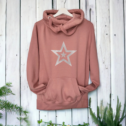 Double Star Cross Neck Hoodie