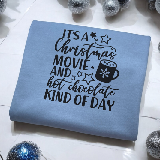 Christmas Movies and Hot Chocolate - Dusty Blue Sweatshirt