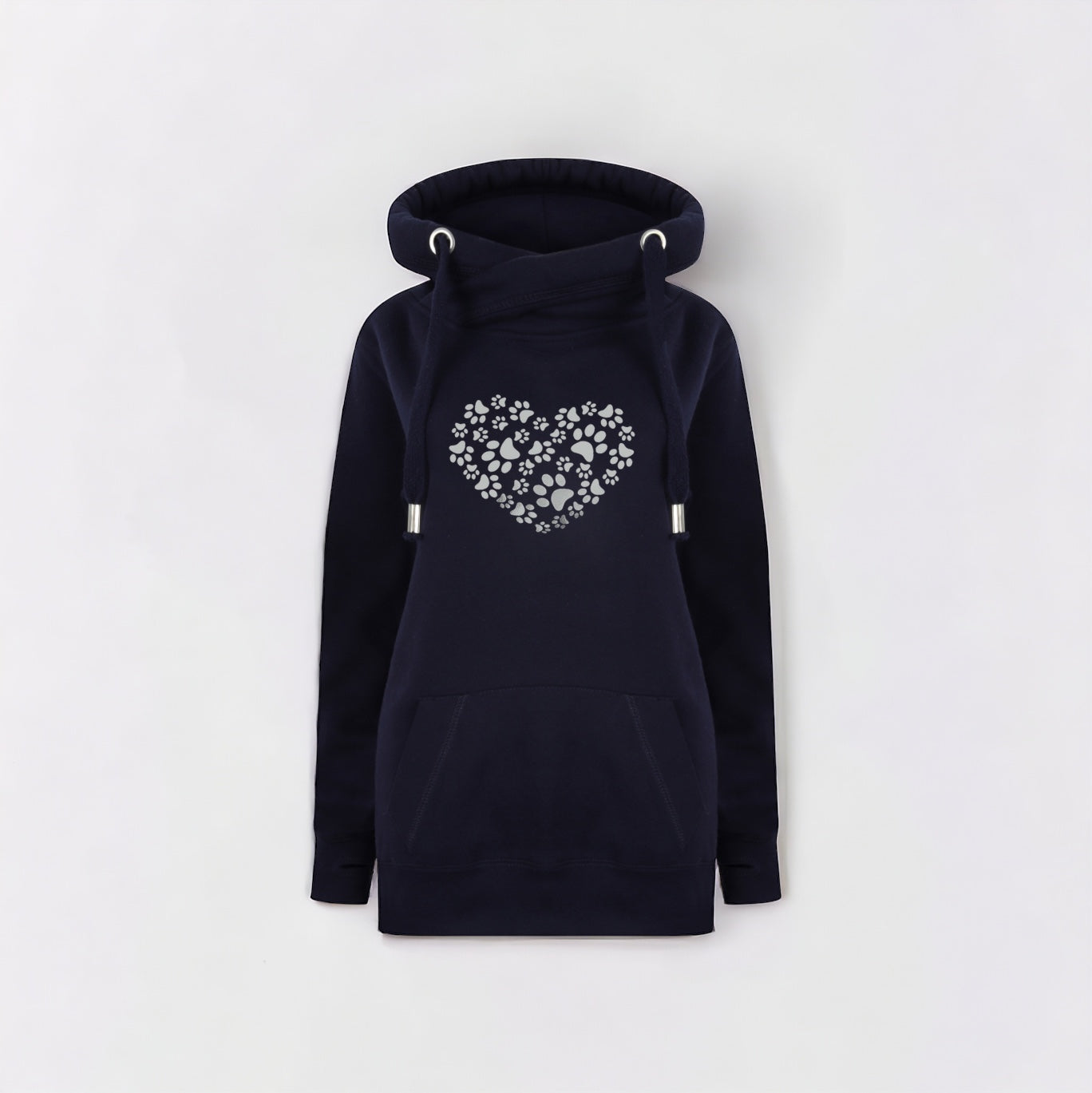 Pawprint Cross Neck Hoodie