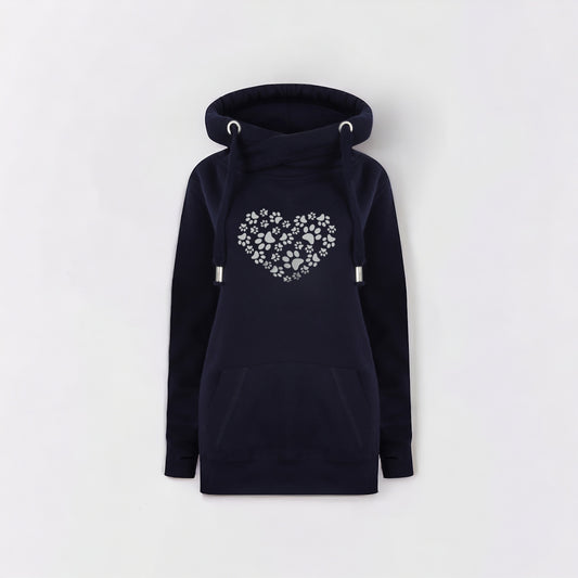 Pawprint Cross Neck Hoodie