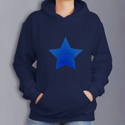 Metallic Blue Star Hoodie