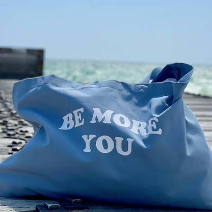 Be More You Oversized Tote Bag - Dusty Blue
