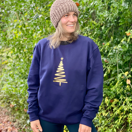 Scribble Christmas Tree - Navy Sweatshirt