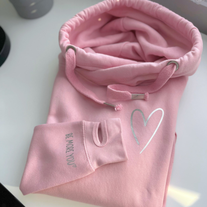 Pink LOC heart Cross Neck Hoodie