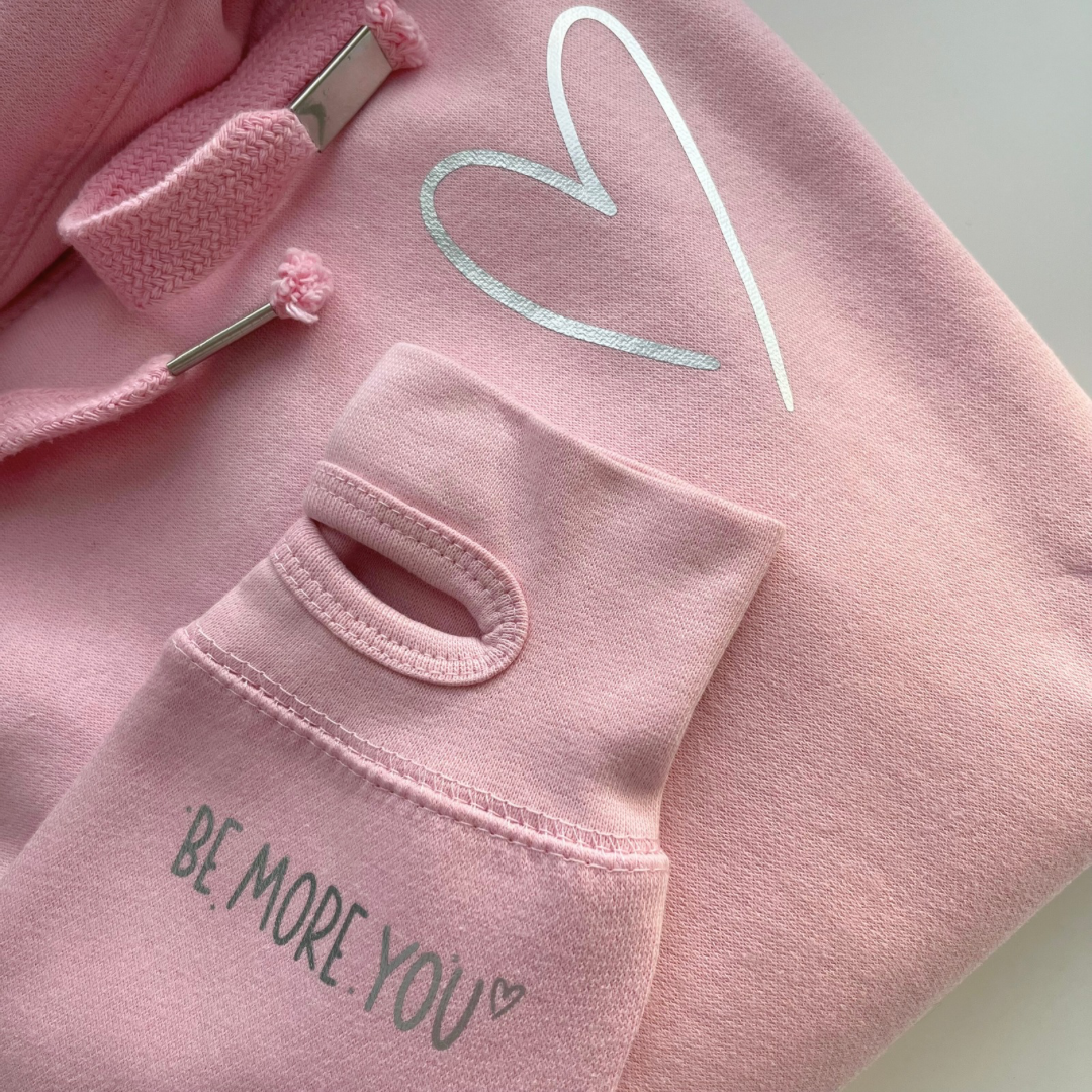 Pink LOC heart Cross Neck Hoodie