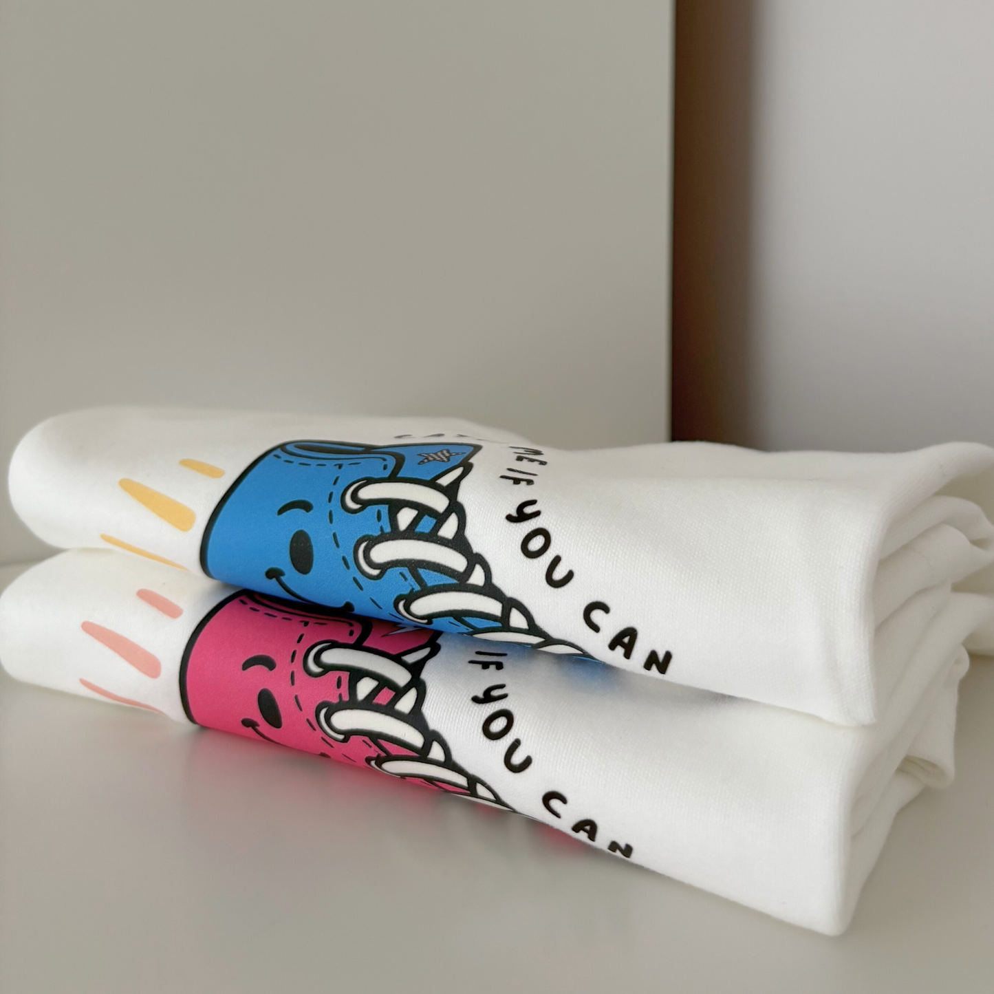 Catch Me If You Can - Children's White/Pink T-Shirt