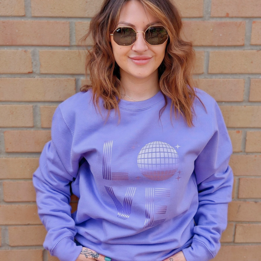 Disco Love-Bright Lavender Sweatshirt