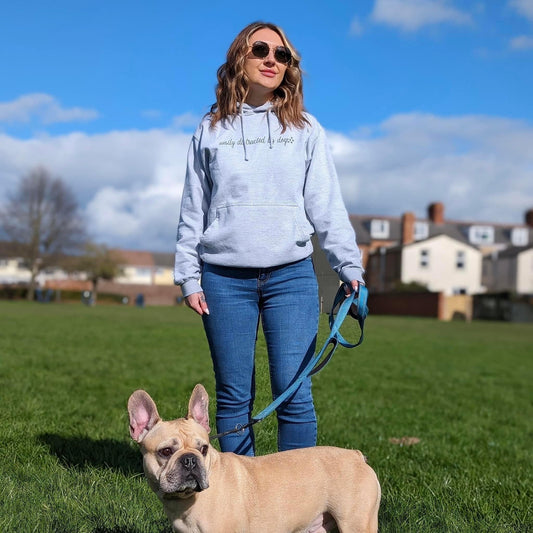 Easily distracted by dogs-Heather Grey Hoodie