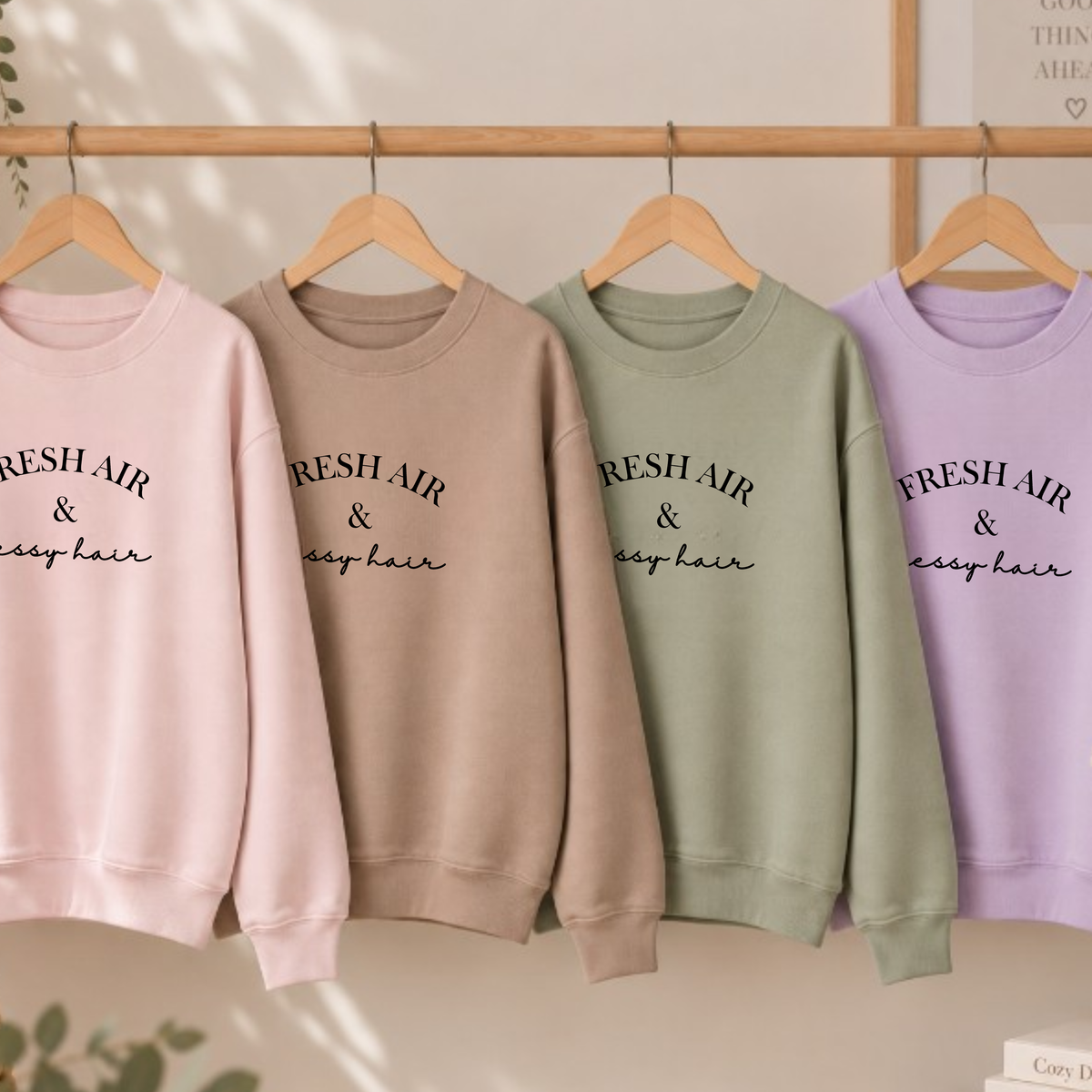 Fresh air & Messy Hair - Ladies Sweatshirt