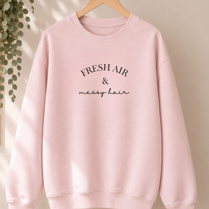 Fresh air & Messy Hair - Ladies Sweatshirt