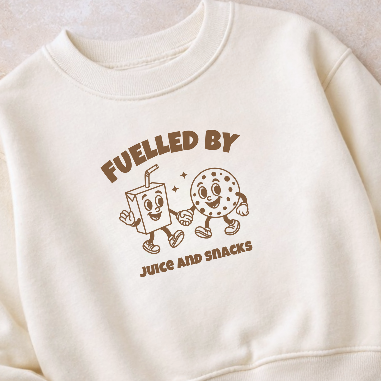 Fuelled by Juice And Snacks - Children's Cream Sweatshirt