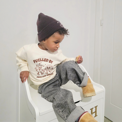 Fuelled by Juice And Snacks - Children's Cream Sweatshirt