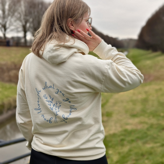 Grow through what you go through-Vanilla Hoodie