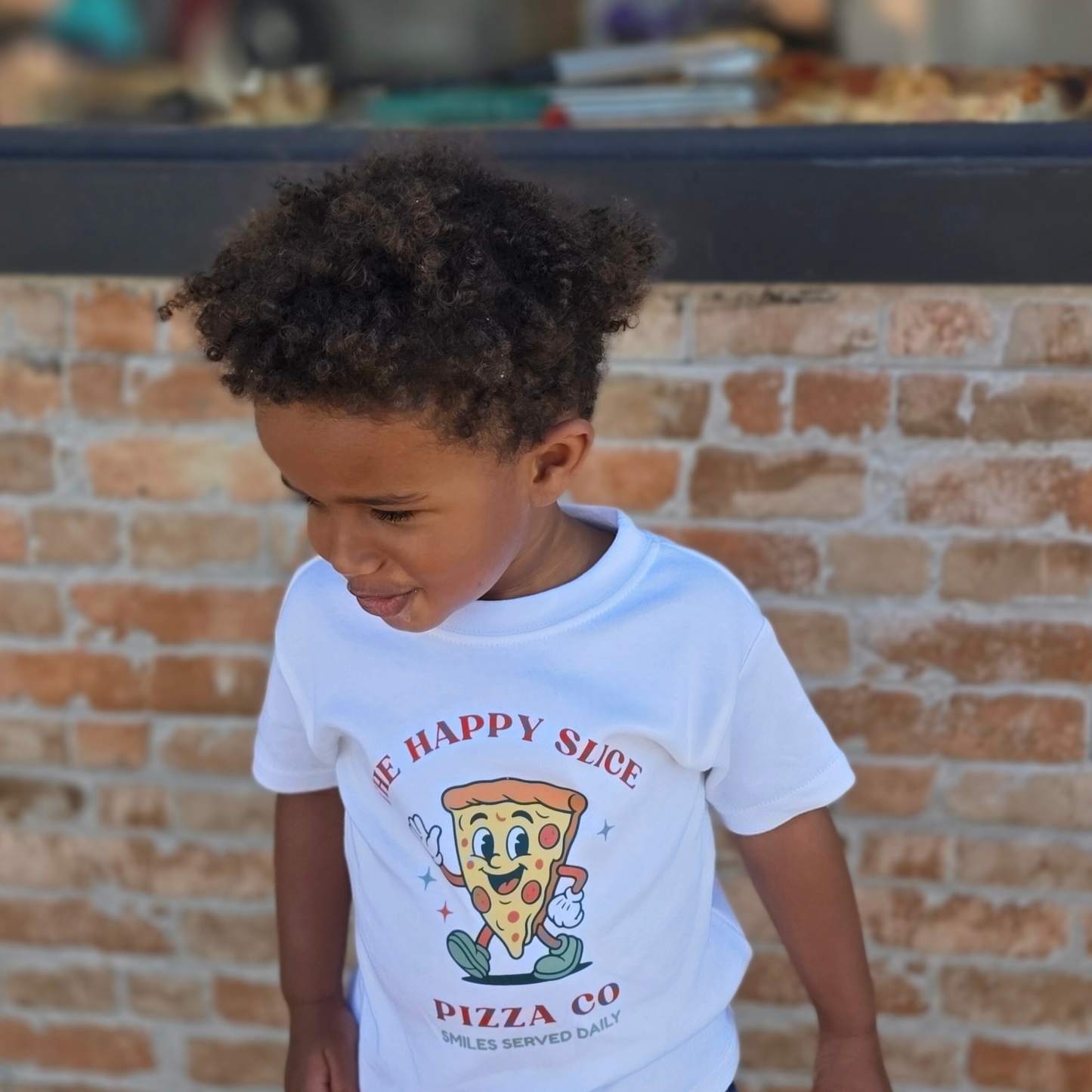 The Happy Slice Pizza Co - Children's White T-Shirt