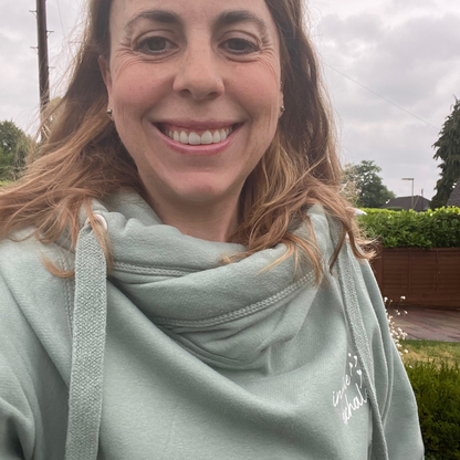 Just Breathe-Sage Green Cross Neck Hoodie