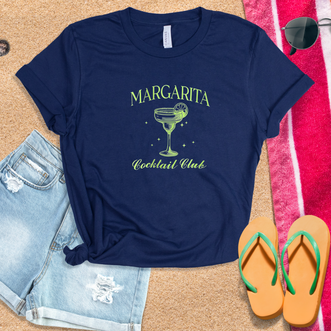 Margarita Cocktail Club-Navy T-Shirt