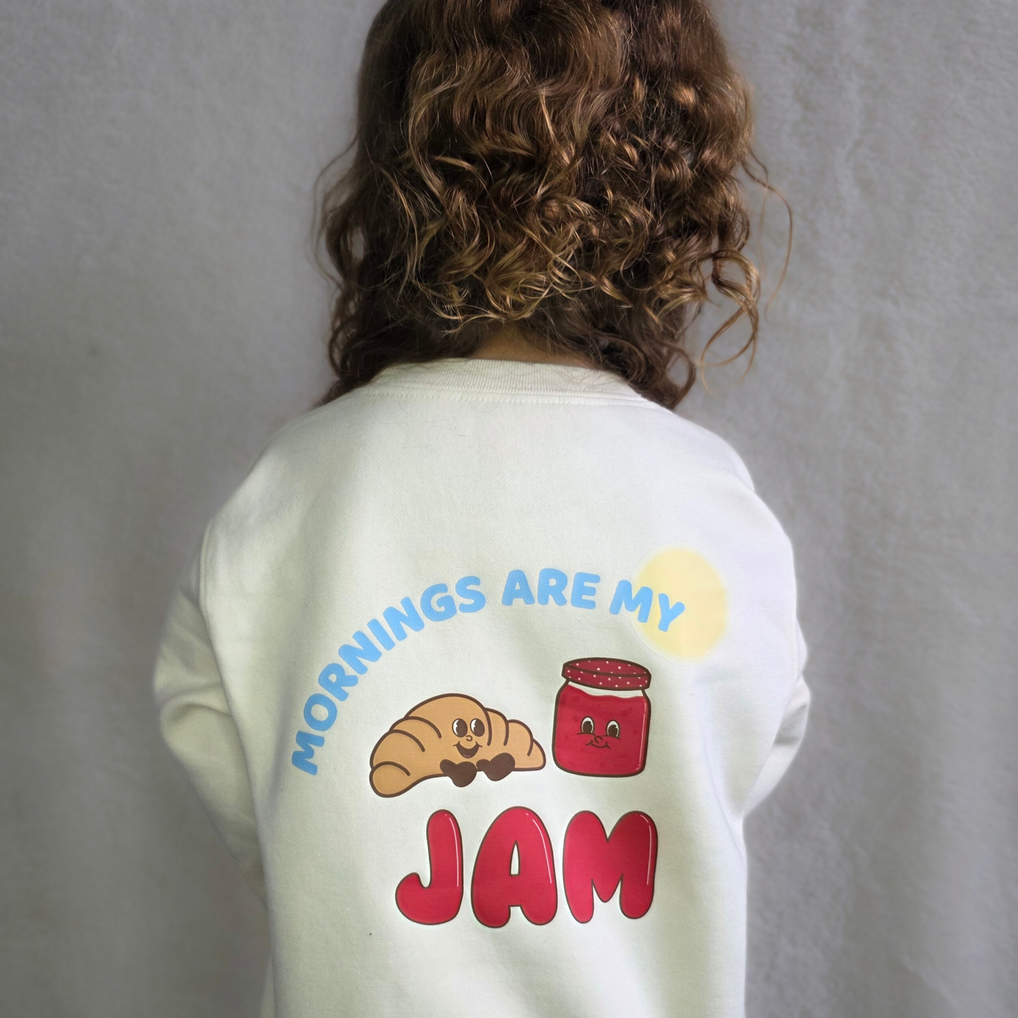 Mornings Are My Jam - Children's Cream Sweatshirt