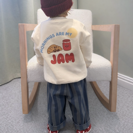Mornings Are My Jam - Children's Cream Sweatshirt