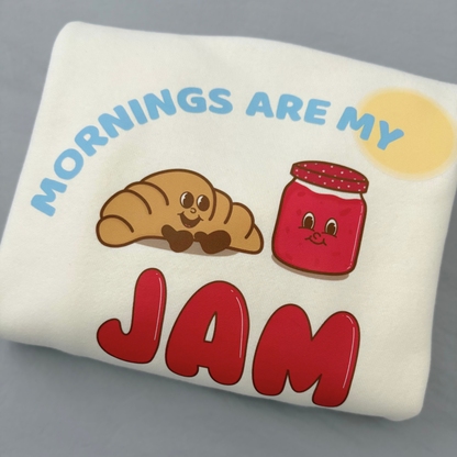 Mornings Are My Jam - Children's Cream Sweatshirt