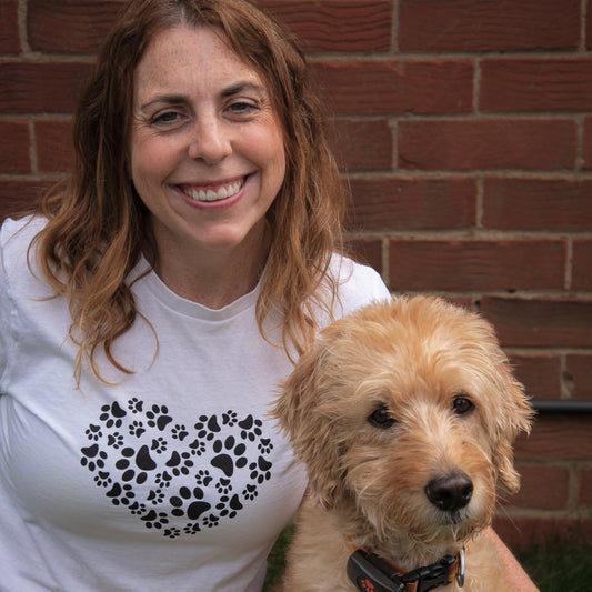 Paw Print Heart T-Shirt - White