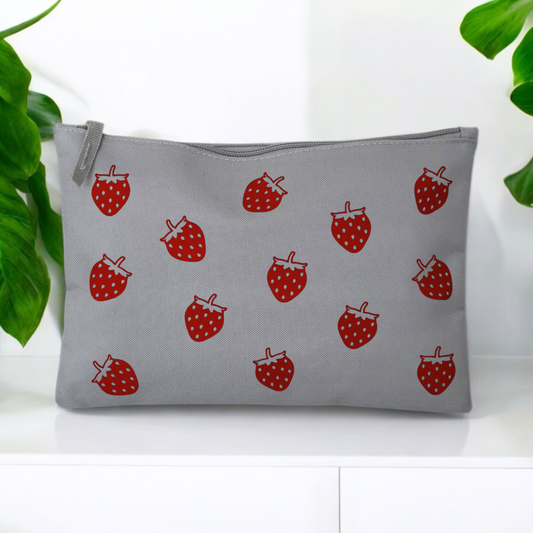 Strawberry Accessory Bag-Grey