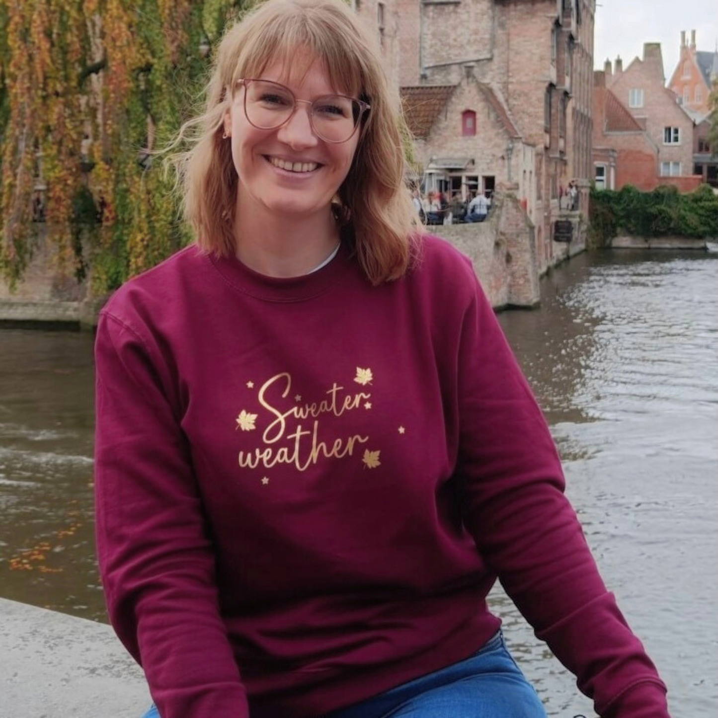 Gold Sweater Weather Berry Sweatshirt