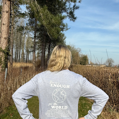 You Are Enough-Heather Grey Back Print Sweatshirt